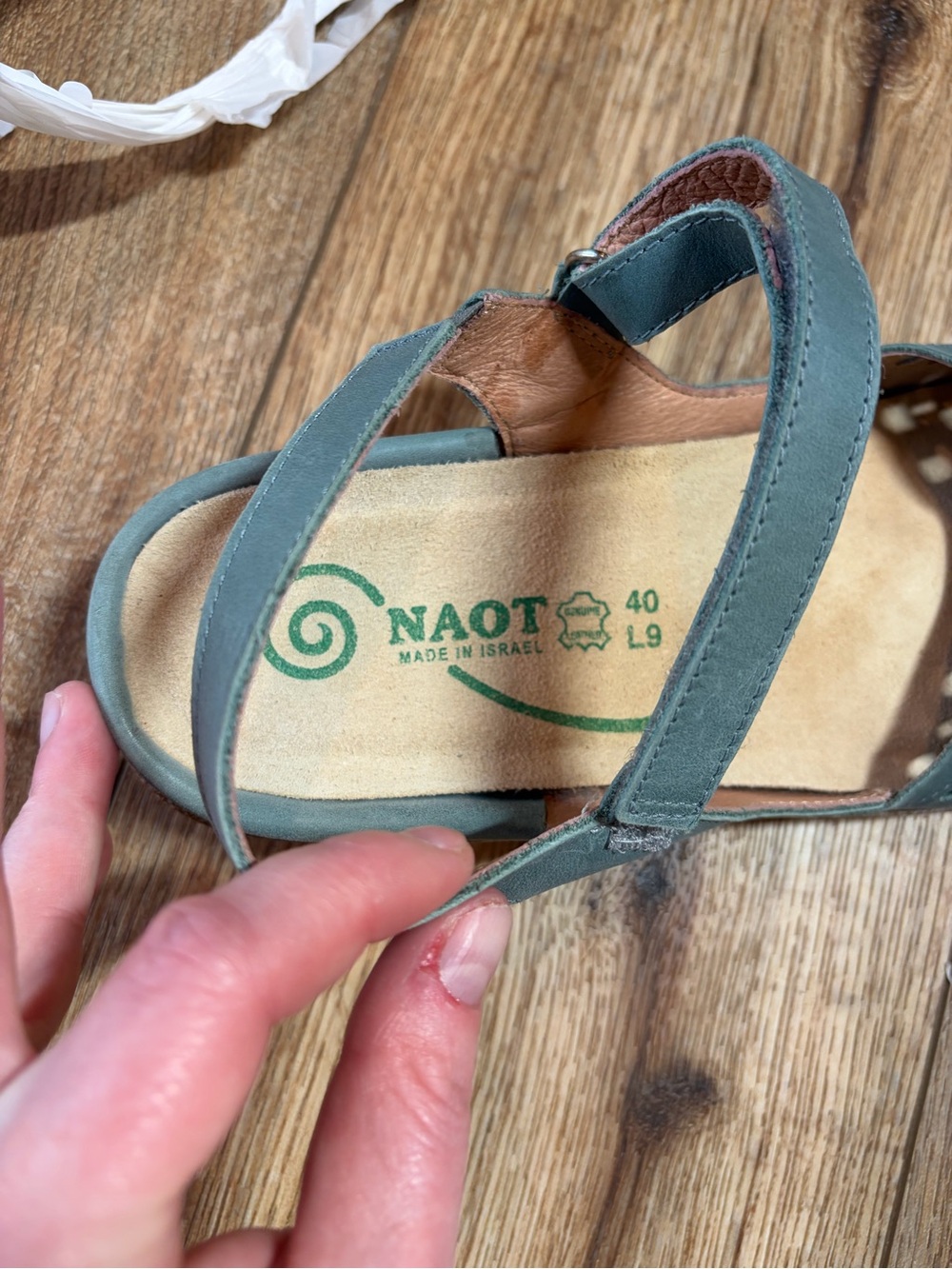 Naot Arataki Closed Toe Leather Slingback Sandals granola cottagecore Sea Green - Picture 15 of 15